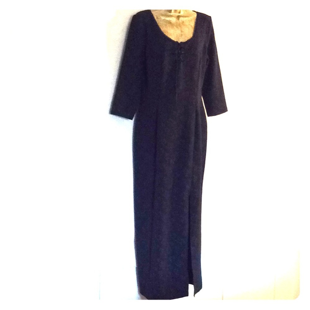 BRAND NEW! Long Black Slit Side Bodycon Dress
